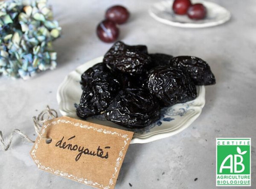 Maison du Pruneau - Cueillette du Gascon - Pruneaux d'Agen IGP Bio Dénoyautés (calibre 44/55 - Très Gros) - Sachet 500g