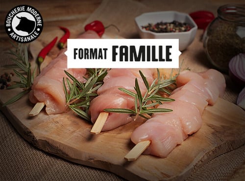 Boucherie Moderne - Brochette de poulet nature (Format Famille) - 2kg