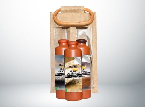 Adal Terra - Coffret cadeau - Coffret Huiles Gastronomiques bio de Chia, Pavot et Sésame Noir 3X200ml