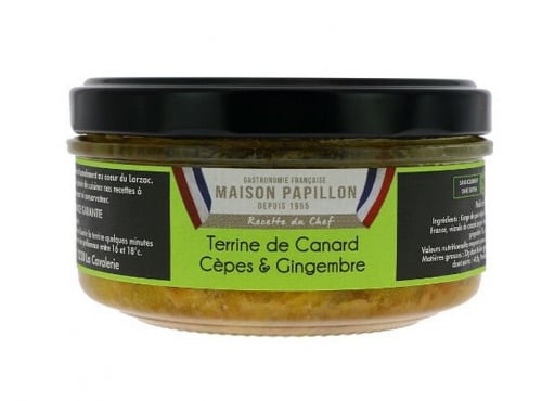 Maison PAPILLON - Artisan depuis 1955 - Terrine de Canard aux Cèpes et Gingembre 130g