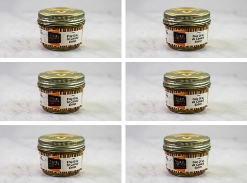 Terres d'Adour - Lot de 6 Foies Gras de Canard Entier 180g