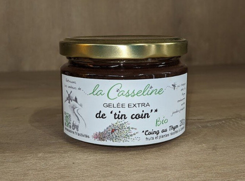 Ferme Joos - Gelée extra de Coings au Thym BIO "Tin Coin" : la Casseline