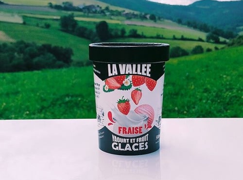 Les Glaces de la Vallée - Yaourt glacé à la fraise "la Vallée" 500ml