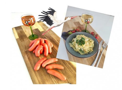 Traiteur Gourmet d'Alsace - Colis Alsacien pour 4 personnes : knacks et salade de pommes de terre - 2kg