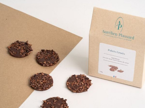 Aurélien Plassard Chocolatier - Palet grué noir 66%