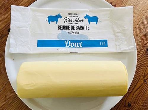 Ferme Sereine en Périgord - Beurre BAECHLER de Baratte – pasteurisé DOUX à 82% de MG - 1 kg - Extra fin