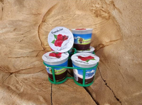 La Ferme de Labergement - Lot de 6 fromages blanc sur lit de framboise