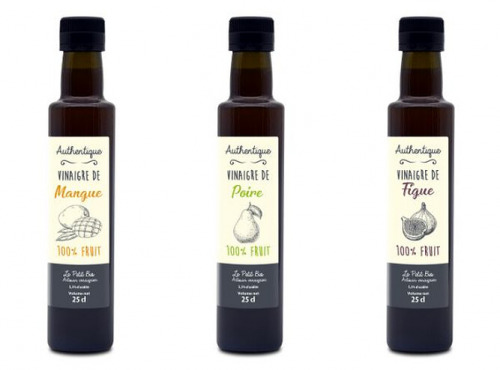 Vinaigres le petit Bio - Lot 3 Vinaigres pour déglaçage : figue, mangue et poire Bio