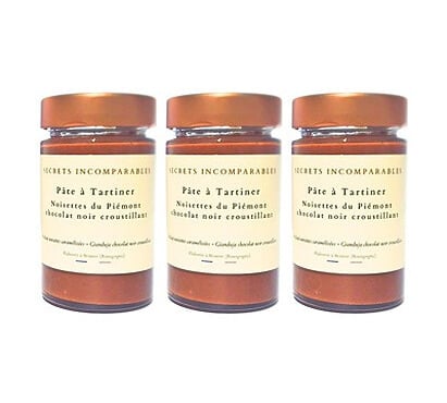 Secrets Incomparables - Pâte à Tartiner Noisette du Piémont IGP Chocolat Noir Croustillant (Offre -5%: 200gx3)