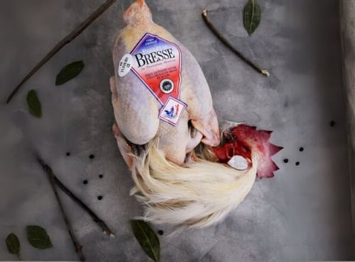 Volailles Morand - Lot de 2 poulets de Bresse AOP PAC aves tête et pattes
