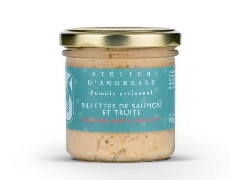 Atelier d'Angresse – Fumoir Artisanal - Rillettes fraiches de saumon et truite aux baies roses et fines herbes