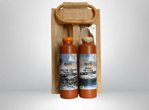 Adal Terra - Coffret cadeau - Coffret Huiles de Sésame Toasté Biodynamique  et Chia Bio 2X200ml
