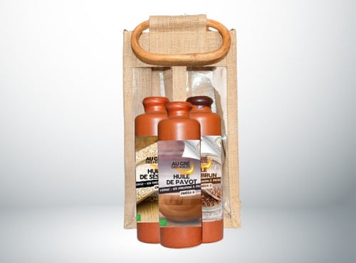 Adal Terra - Coffret cadeau - Coffret Huiles Gastronomique de Lin et Sésame Biodynamiques et Pavot Bio 3X200ml