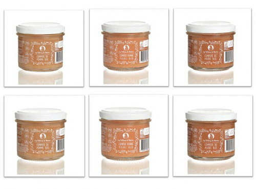 Les délices de Noémie - Lot De Compotes Bio pour bébé 4mois: Pomme (x2), Poire (x2) Et Pomme-poire (x2)