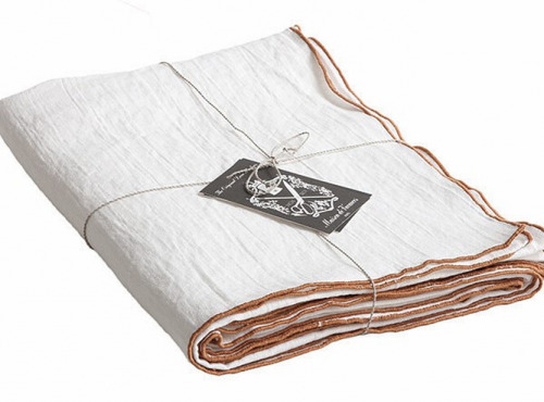 Maison de Vacances - Nappe Bourdon - Toile Mimi terracotta - 170x170