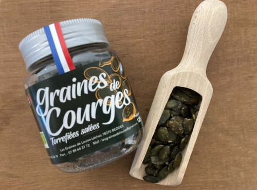 Les Graines de Louise - Graines de Courge Torréfiées Salées pot 125g