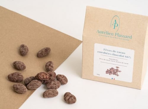 Aurélien Plassard Chocolatier - Fèves de cacao enrobés noir 66%