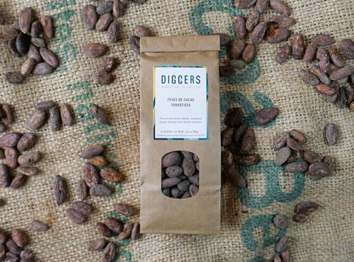 Diggers Manufacture de chocolat - Fèves de cacao torréfiées 200g