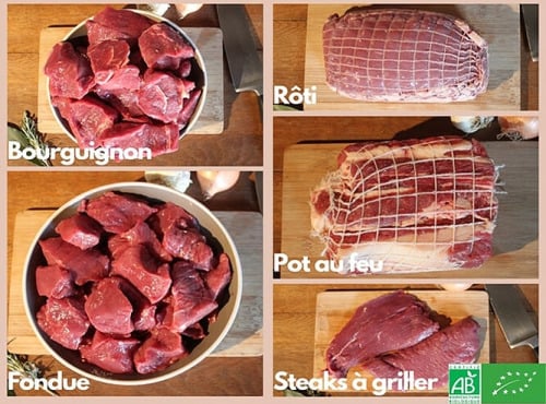 La Ferme DUVAL - [Précommande] Colis hiver de Bœuf Bio fondue - 10 kg