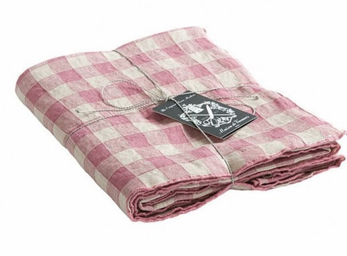 Maison de Vacances - Nappe Bourdon - Toile Mimi Vintage Vichy rose zizi - 170x170