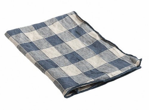 Maison de Vacances - Serviette Bourdon - Toile Mimi Vintage Vichy bleu de cobalt - 43x43