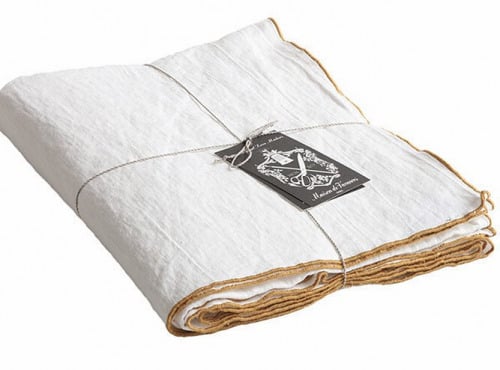 Maison de Vacances - Nappe Bourdon - Toile Mimi ocre - 170x350