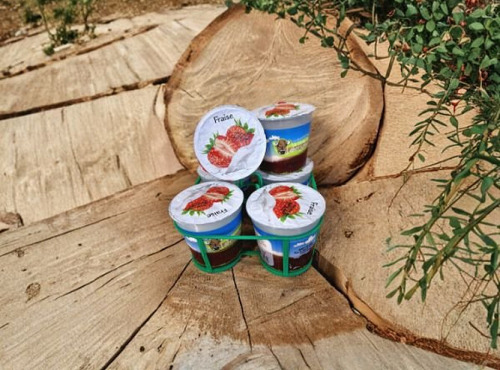 La Ferme de Labergement - Lot de 6 fromages blanc sur lit de fraise
