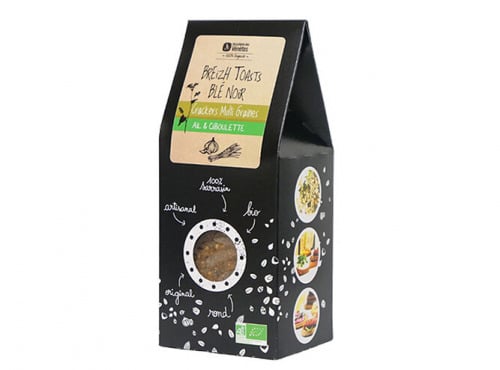 Biscuiterie des Vénètes - Toast blé noir multi-graines ail & ciboulette