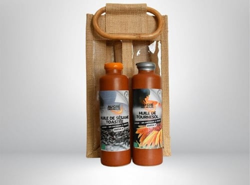 Adal Terra - Coffret cadeau - Coffret Huiles de Sésame Toasté Biodynamique et Tournesol Bio 2X200ml