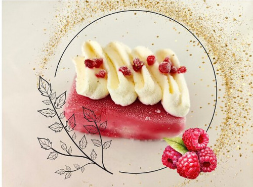 Traiteur Gourmet d'Alsace - Vacherin Framboises et vanille 2 pièces