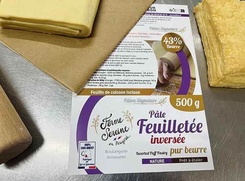 Ferme Sereine en Périgord - Pâte Feuilletée Inversée - Pâton 500g - Pur Beurre (43%)