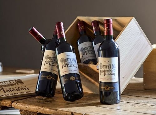 Vignobles Brunot - Coffret Bois Bordeaux Supérieur Château Maledan rouge 2023 - 6x75cl