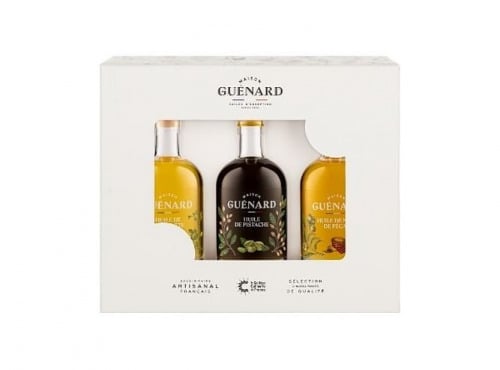 Huilerie Maison Guénard - COFFRET CADEAU GOURMAND - 3x9 CL CACAHUETE/PISTACHE/PECAN