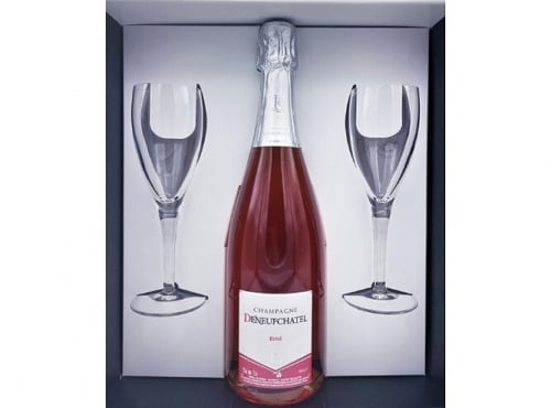 Champagne Deneufchatel - Coffret AOC Champagne Rosé + Flûtes