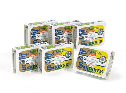 SARL Kerbriant ( Conserverie ) - Sardines à l’huile d’olive et citron - Lot de 6