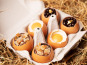 Compagnie Générale de Biscuiterie - Boite de 6 œufs ( 2 oranges, 2 coques, 2 caviars)