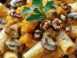 Graines Précieuses - Macarone safrané aux noix champignons et potimarrons rôtis